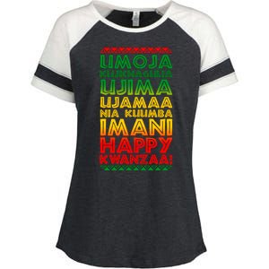 Kwanzaa Holiday Principles Traditional Colors Enza Ladies Jersey Colorblock Tee