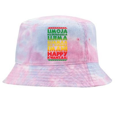 Kwanzaa Holiday Principles Traditional Colors Tie-Dyed Bucket Hat