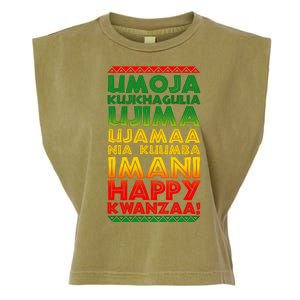 Kwanzaa Holiday Principles Traditional Colors Garment-Dyed Women's Muscle Tee