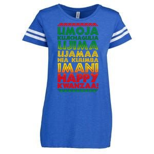 Kwanzaa Holiday Principles Traditional Colors Enza Ladies Jersey Football T-Shirt