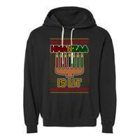 Kwanzaa is Lit Kinara Candles Ugly Kwanzaa Sweater Garment-Dyed Fleece Hoodie