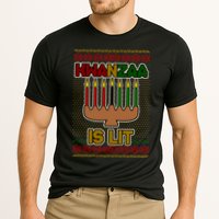 Kwanzaa is Lit Kinara Candles Ugly Kwanzaa Sweater Cooling Performance Crew T-Shirt