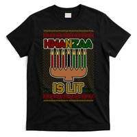 Kwanzaa is Lit Kinara Candles Ugly Kwanzaa Sweater T-Shirt