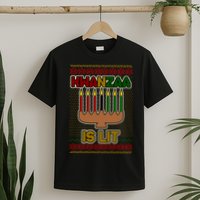Kwanzaa is Lit Kinara Candles Ugly Kwanzaa Sweater T-Shirt