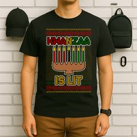 Kwanzaa is Lit Kinara Candles Ugly Kwanzaa Sweater T-Shirt