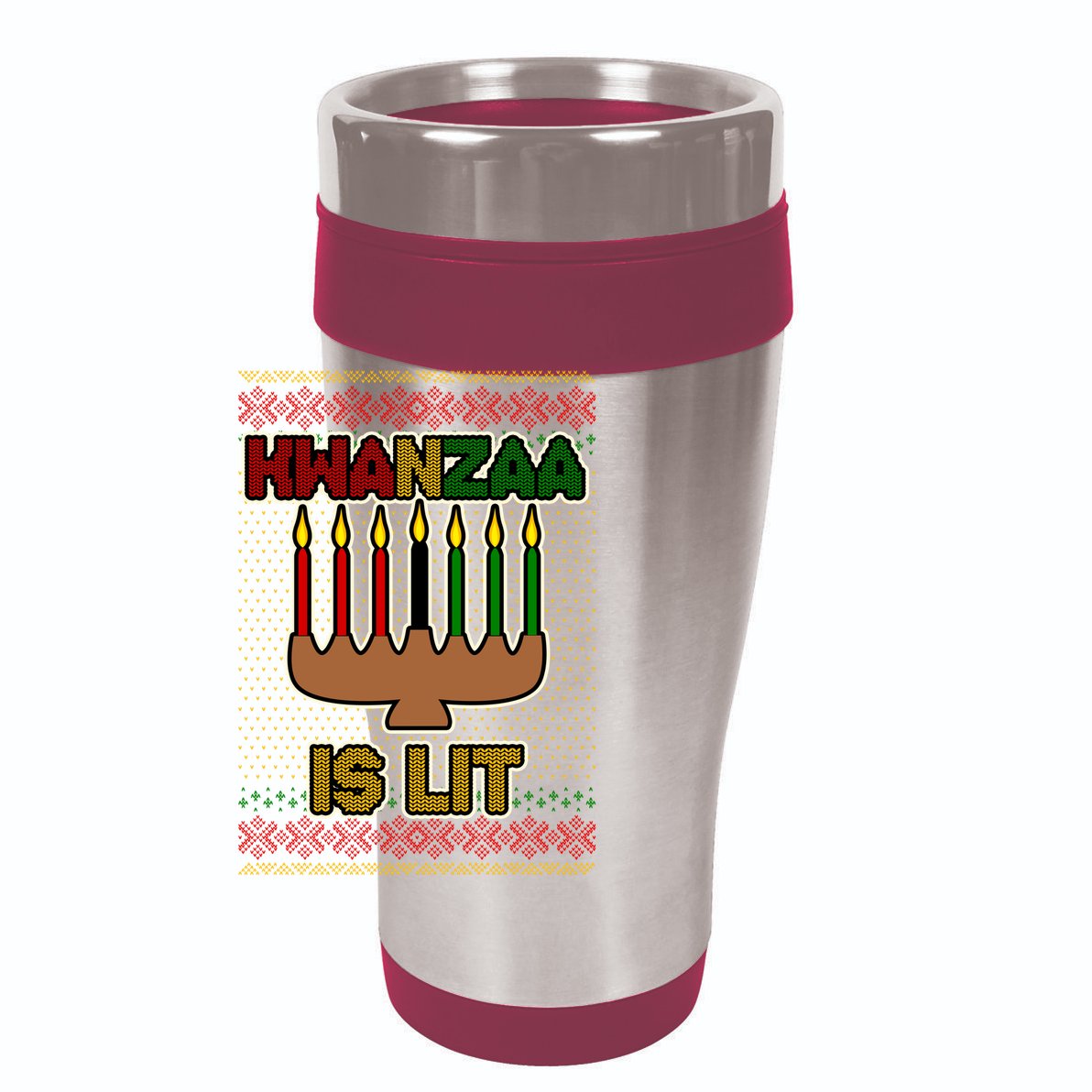 Kwanzaa is Lit Kinara Candles Ugly Kwanzaa Sweater 15oz Campfire Ceramic Mug