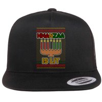 Kwanzaa is Lit Kinara Candles Ugly Kwanzaa Sweater Flat Bill Trucker Hat