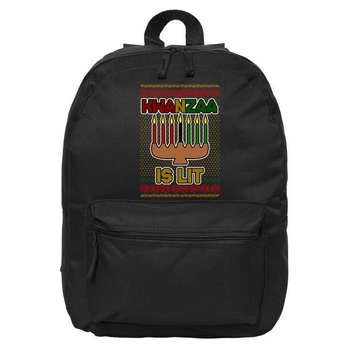 Kwanzaa is Lit Kinara Candles Ugly Kwanzaa Sweater 16 in Basic Backpack