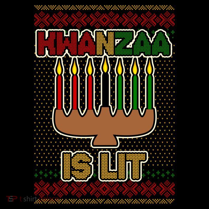 Kwanzaa is Lit Kinara Candles Ugly Kwanzaa Sweater 16 in Basic Backpack