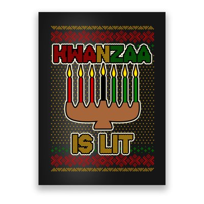 Kwanzaa is Lit Kinara Candles Ugly Kwanzaa Sweater Poster
