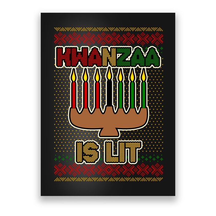 Kwanzaa is Lit Kinara Candles Ugly Kwanzaa Sweater Poster