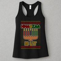 Kwanzaa is Lit Kinara Candles Ugly Kwanzaa Sweater Womens Tank Top