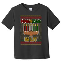 Kwanzaa is Lit Kinara Candles Ugly Kwanzaa Sweater Toddler T-Shirt