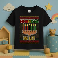 Kwanzaa is Lit Kinara Candles Ugly Kwanzaa Sweater Toddler T-Shirt