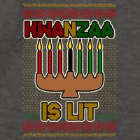 Kwanzaa is Lit Kinara Candles Ugly Kwanzaa Sweater Vector Backpack