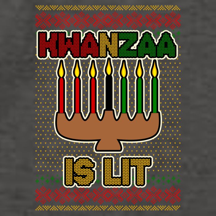 Kwanzaa is Lit Kinara Candles Ugly Kwanzaa Sweater Vector Backpack