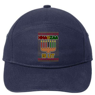 Kwanzaa is Lit Kinara Candles Ugly Kwanzaa Sweater 7-Panel Snapback Hat