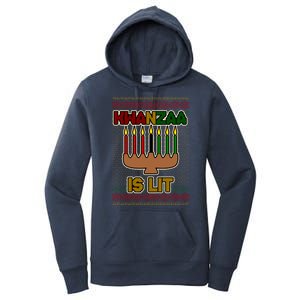 Kwanzaa is Lit Kinara Candles Ugly Kwanzaa Sweater Women's Pullover Hoodie