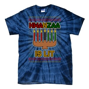 Kwanzaa is Lit Kinara Candles Ugly Kwanzaa Sweater Tie-Dye T-Shirt