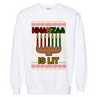 Kwanzaa is Lit Kinara Candles Ugly Kwanzaa Sweater Garment-Dyed Sweatshirt