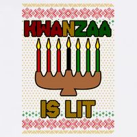 Kwanzaa is Lit Kinara Candles Ugly Kwanzaa Sweater Garment-Dyed Sweatshirt