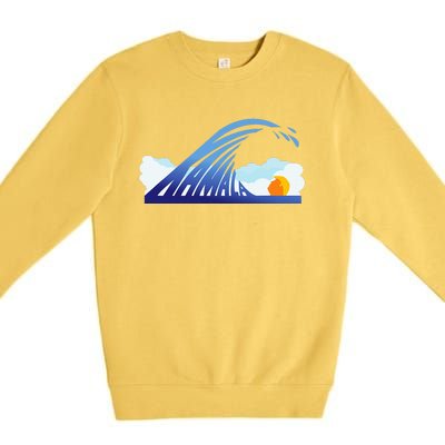 Kamala Wave Blue Wave Over Trump Premium Crewneck Sweatshirt