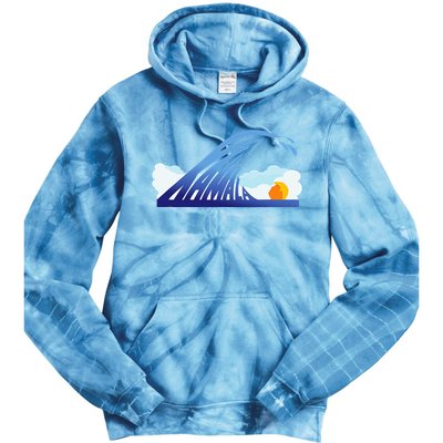 Kamala Wave Blue Wave Over Trump Tie Dye Hoodie