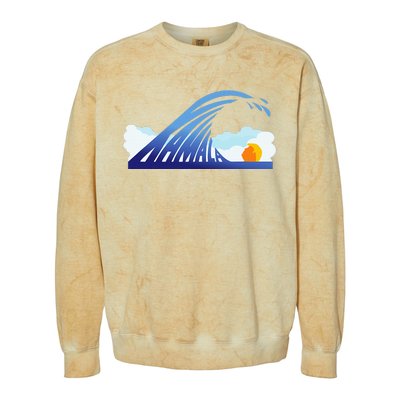 Kamala Wave Blue Wave Over Trump Colorblast Crewneck Sweatshirt