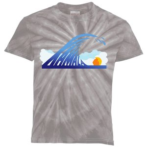 Kamala Wave Blue Wave Over Trump Kids Tie-Dye T-Shirt