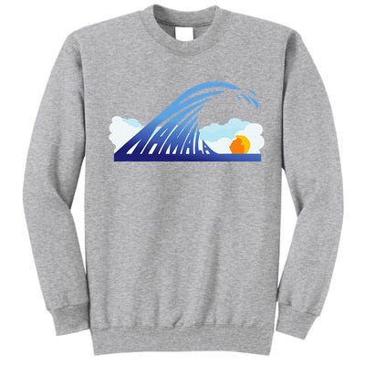 Kamala Wave Blue Wave Over Trump Tall Sweatshirt