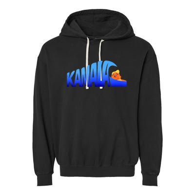 Kamala Wave Blue Wave Over Trump Garment-Dyed Fleece Hoodie