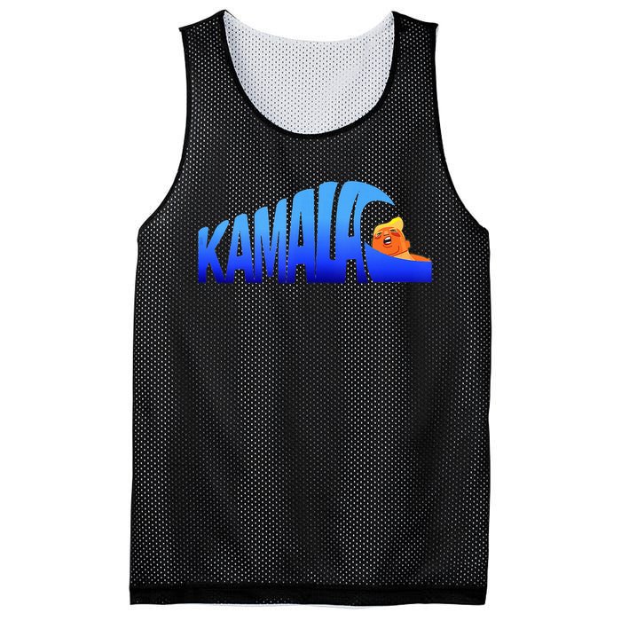 Kamala Wave Blue Wave Over Trump Mesh Reversible Basketball Jersey Tank