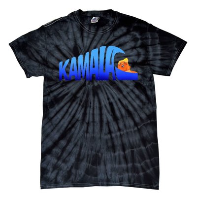 Kamala Wave Blue Wave Over Trump Tie-Dye T-Shirt