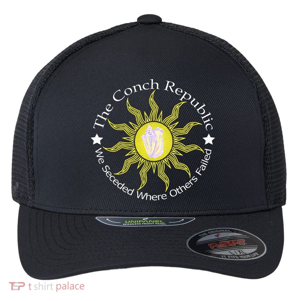 Key West Conch Republic Flag We Seceded Where Others Failed Flexfit Unipanel Trucker Cap