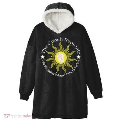 Key West Conch Republic Flag We Seceded Where Others Failed Hooded Wearable Blanket