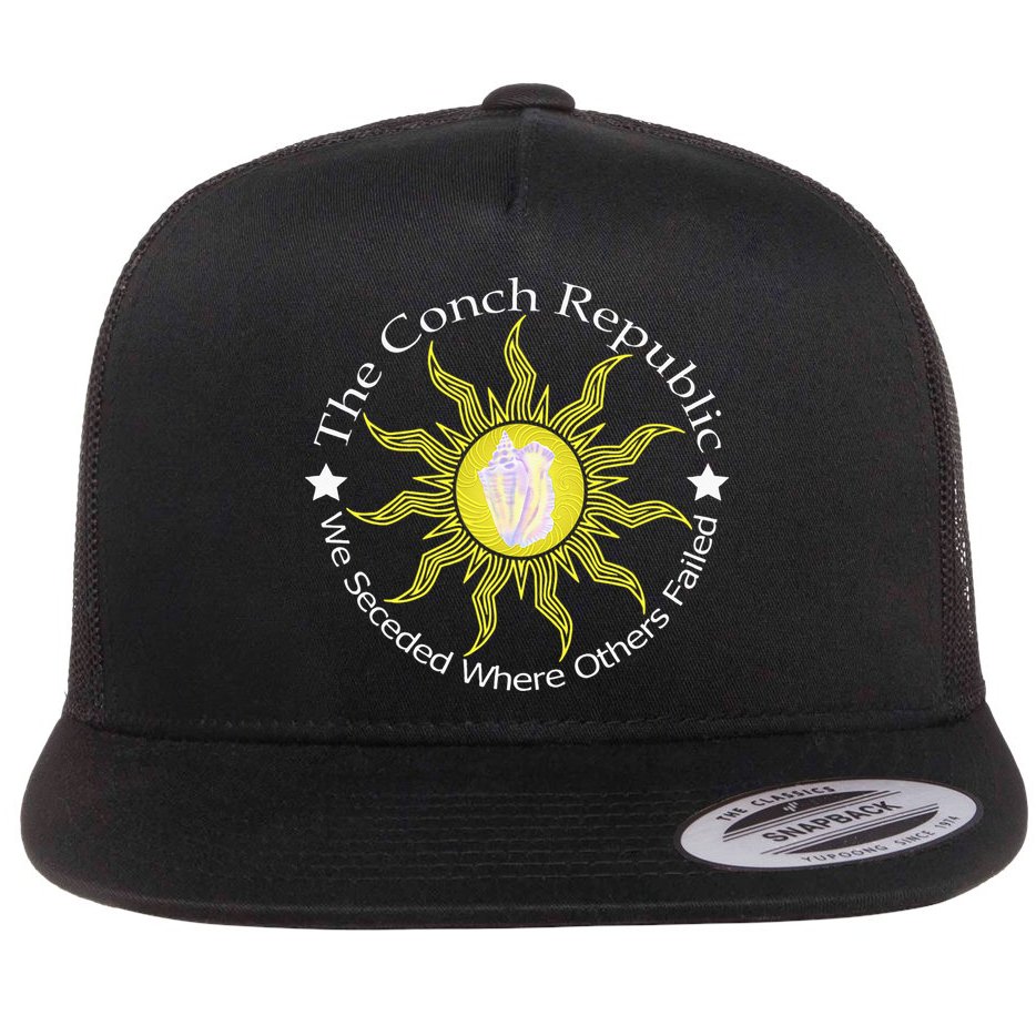 Key West Conch Republic Flag We Seceded Where Others Failed Flat Bill Trucker Hat