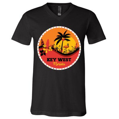 Key West Circular Logo V-Neck T-Shirt