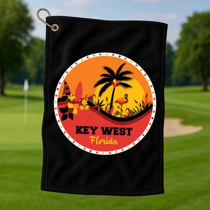 Key West Circular Logo Golf Towel