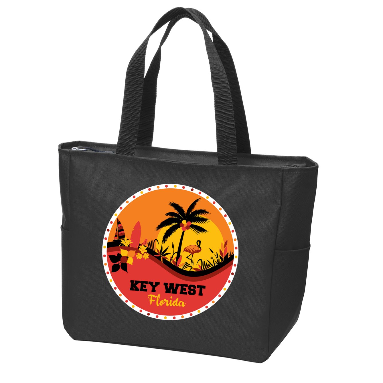 Key West Circular Logo Zip Tote Bag
