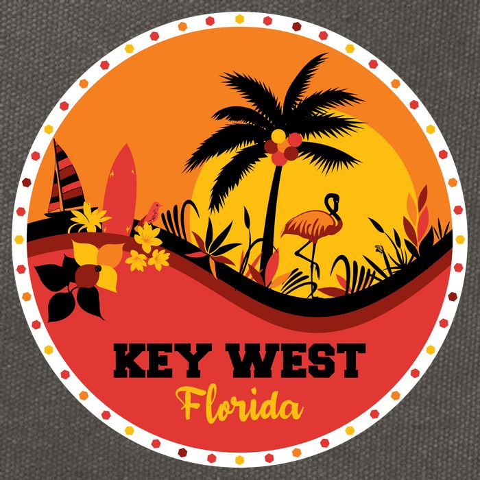 Key West Circular Logo Cotton Canvas Backpack
