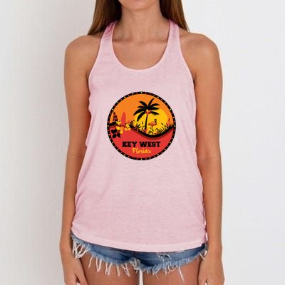 Key West Circular Logo Women's Knotted Racerback Tank