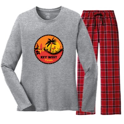 Key West Circular Logo Women's Long Sleeve Flannel Pajama Set 