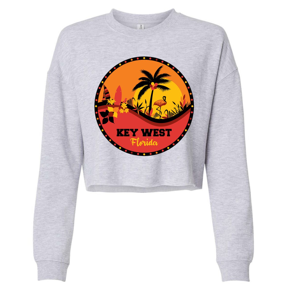 Key West Circular Logo Cropped Pullover Crew