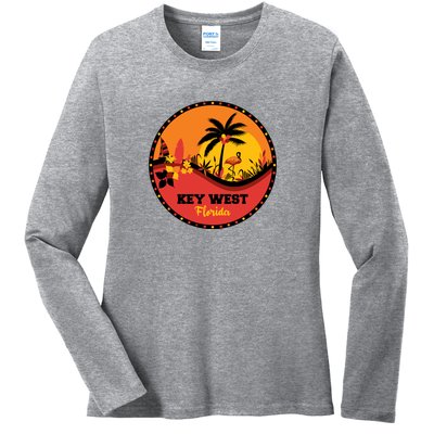 Key West Circular Logo Ladies Long Sleeve Shirt