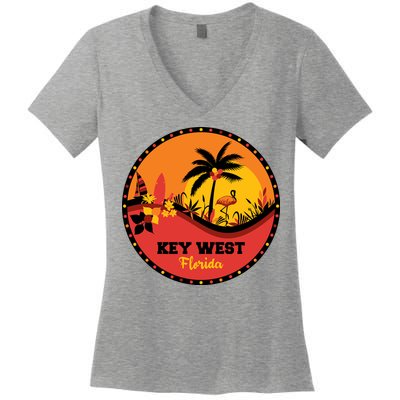 Key West Circular Logo Women's V-Neck T-Shirt