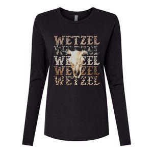 Koe Western Country Music Wetzel Bull Skull Womens Cotton Relaxed Long Sleeve T-Shirt