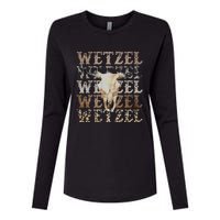 Koe Western Country Music Wetzel Bull Skull Womens Cotton Relaxed Long Sleeve T-Shirt