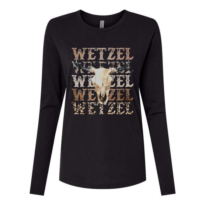 Koe Western Country Music Wetzel Bull Skull Womens Cotton Relaxed Long Sleeve T-Shirt