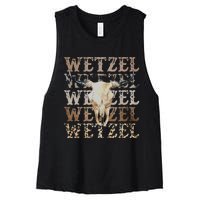 Koe Western Country Music Wetzel Bull Skull Women's Racerback Cropped Tank