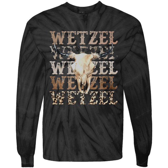 Koe Western Country Music Wetzel Bull Skull Tie-Dye Long Sleeve Shirt